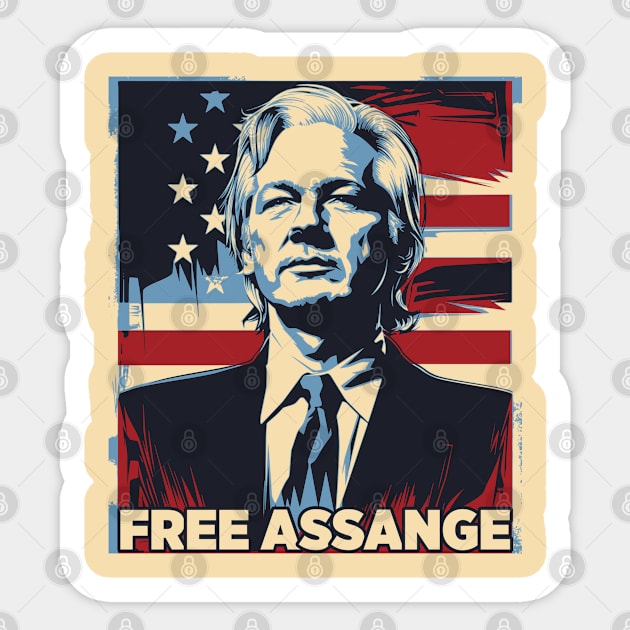 Free Assange Sticker by StripTees